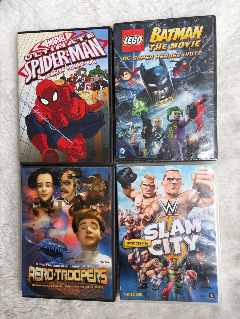 Assorted LEGO & Marvel & WWE & Aerotroopers DVD Movie Collection - Multicolor